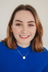 Female Actor in a Blue Sweater